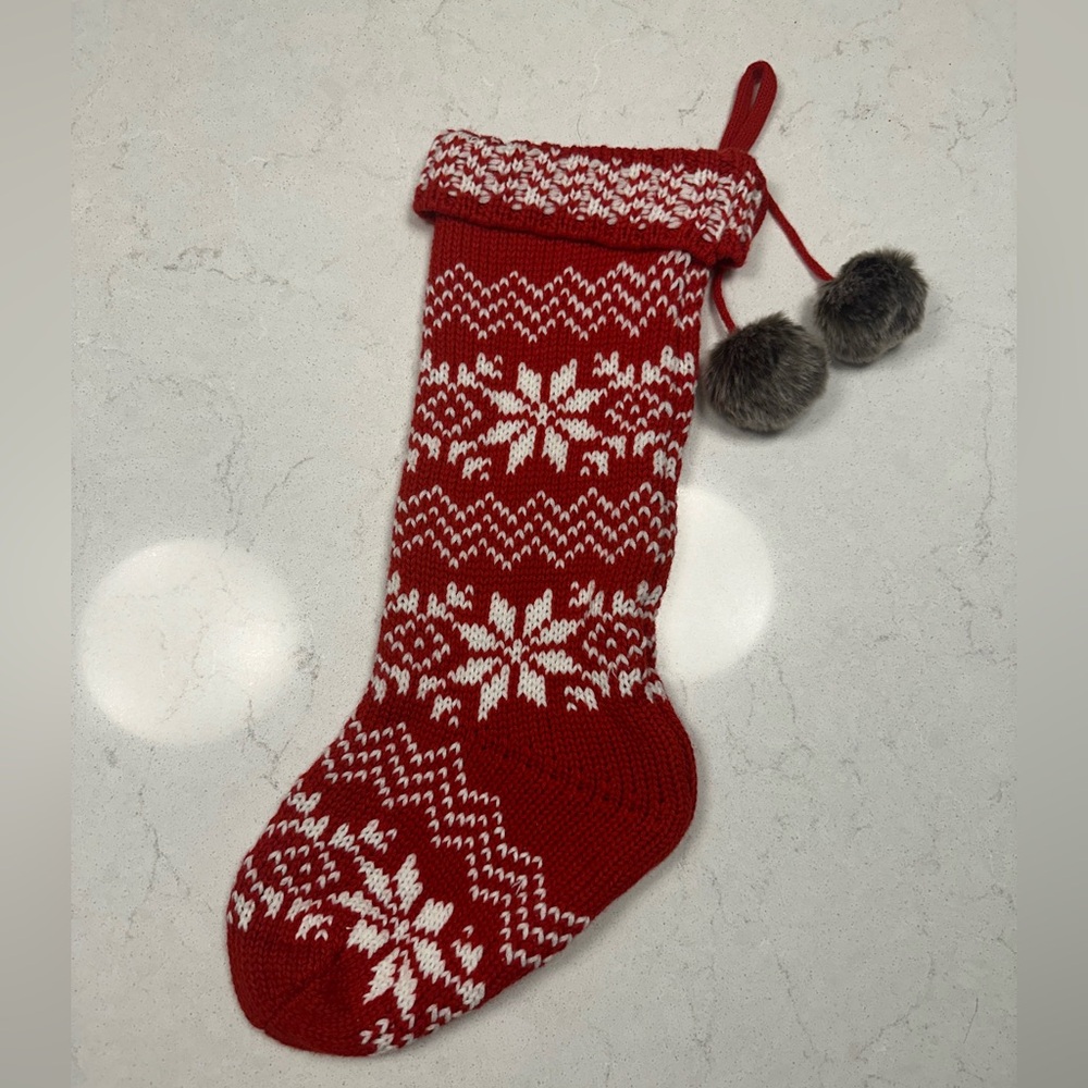 Wondershop red knit fair isle stocking